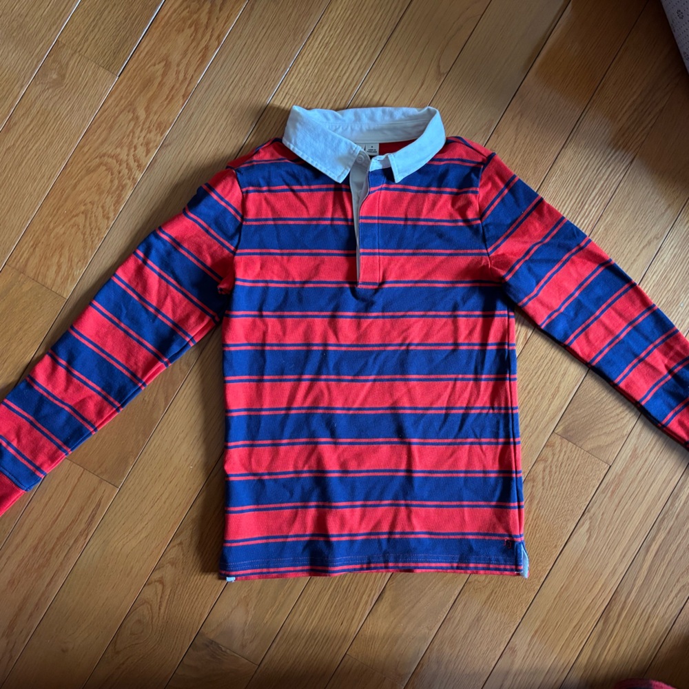 Janie and Jack- Red and Blue Striped Long Sleeve Shirt